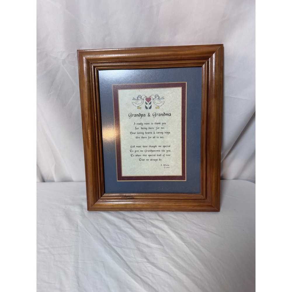 Vintage Country Goose Blue Ribbon Grandpa & Grandma Geese Picture Morse 1995